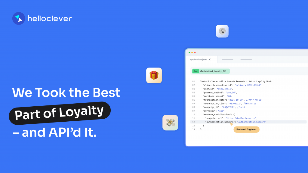 Embedded Loyalty API by Hello Clever - white-label API that lets brands offer real-time rewards